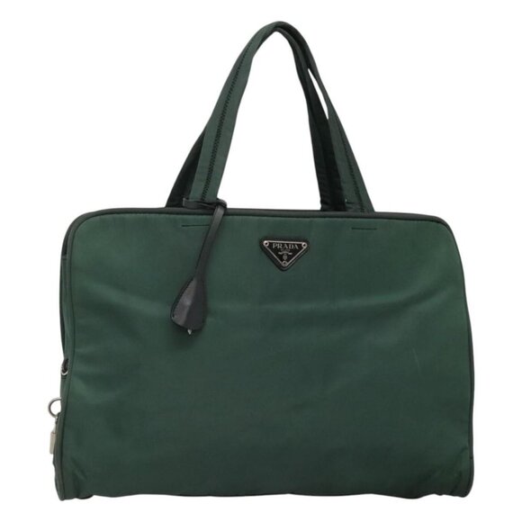 PRADA Hand Bag Nylon Green Auth KD021 - Picture 1 of 15